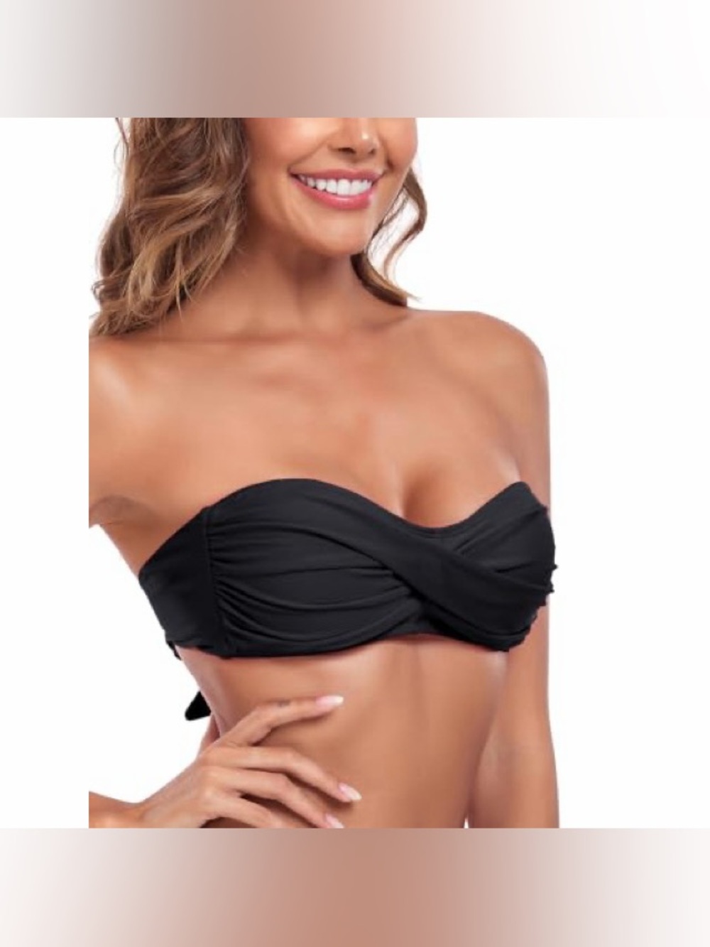 Disney Parks Black Convertible Twist Bandeau Bikini Top